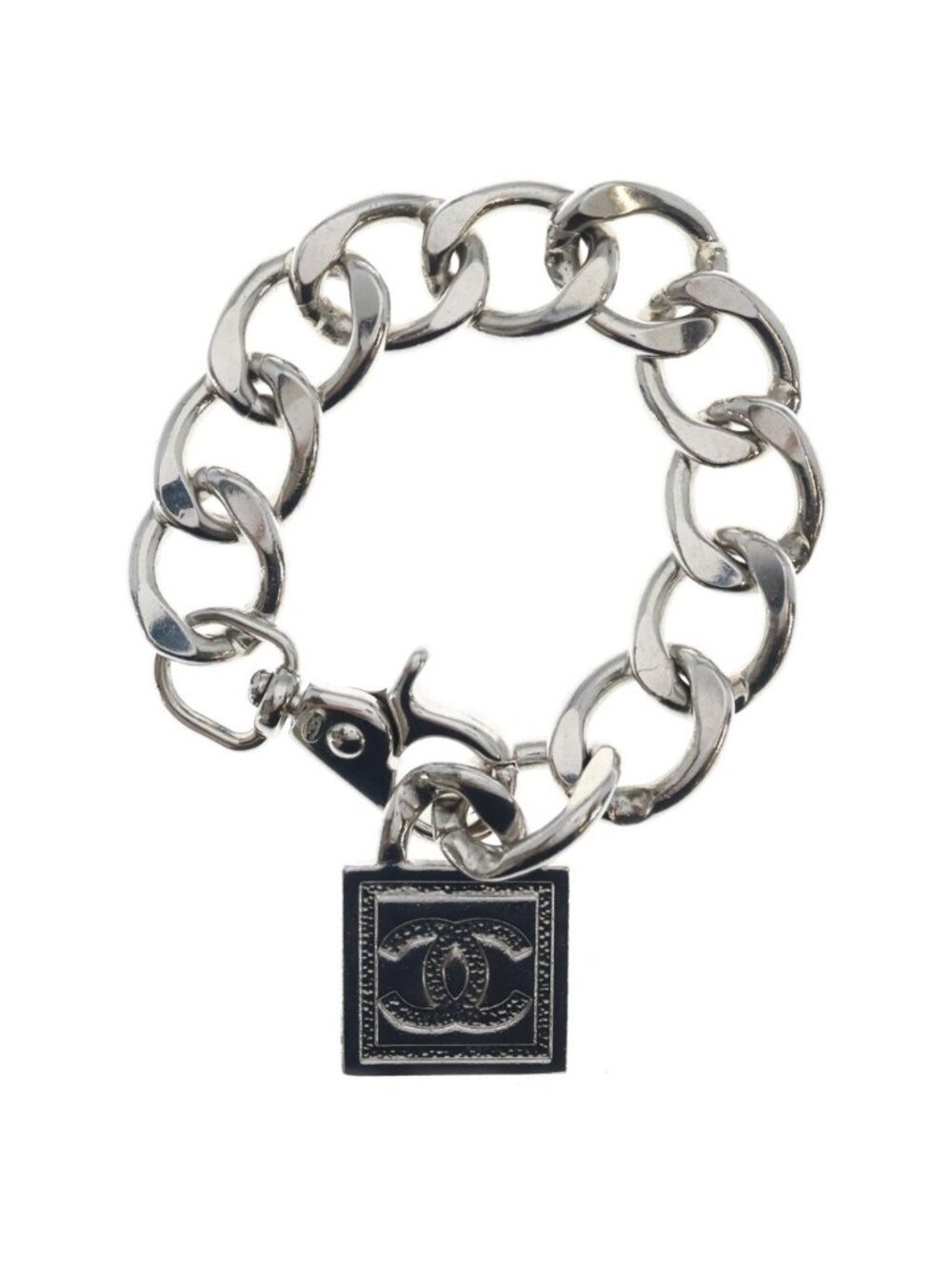Chanel 04A CC Chain Bracelet CC Logo Silver